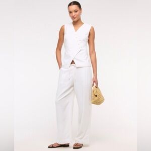 Abercrombie NWT Linen-Blend Pull-On Pant